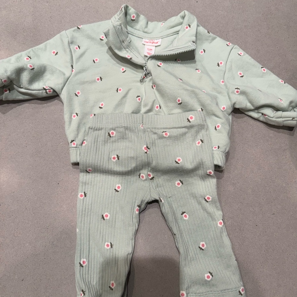 Cat & Jack Mint Green Kids Matching Set